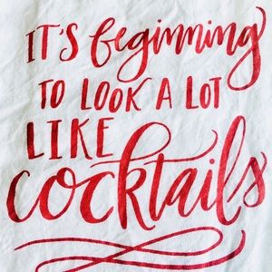 2 It’s Beginning to Look Like Cocktails Tea Towels